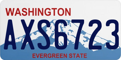 WA license plate AXS6723