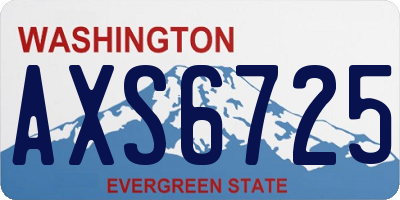 WA license plate AXS6725
