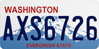WA license plate AXS6726