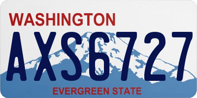 WA license plate AXS6727