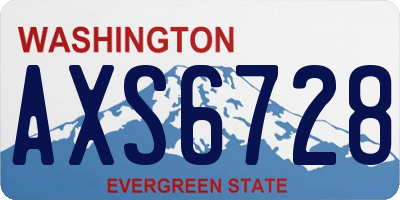 WA license plate AXS6728