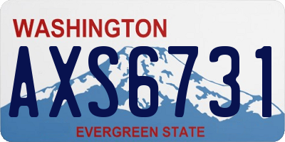 WA license plate AXS6731