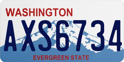 WA license plate AXS6734