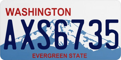 WA license plate AXS6735