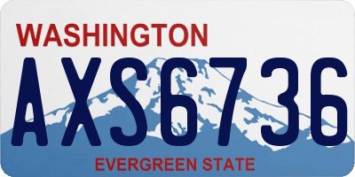 WA license plate AXS6736