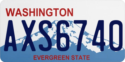 WA license plate AXS6740