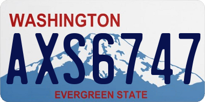 WA license plate AXS6747