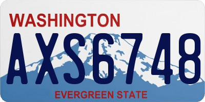 WA license plate AXS6748