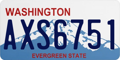 WA license plate AXS6751