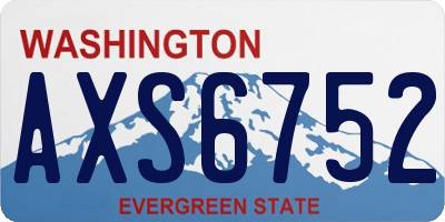 WA license plate AXS6752