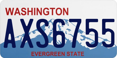 WA license plate AXS6755