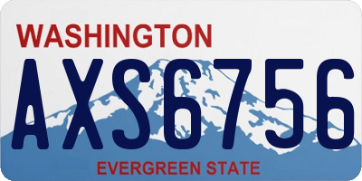 WA license plate AXS6756