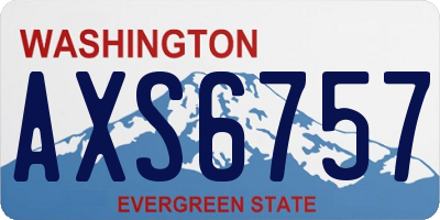 WA license plate AXS6757
