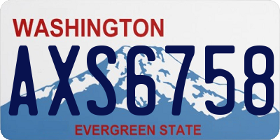 WA license plate AXS6758