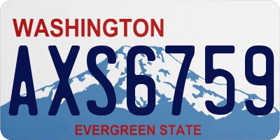 WA license plate AXS6759