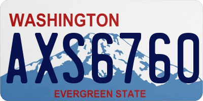 WA license plate AXS6760