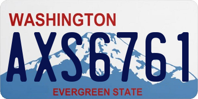WA license plate AXS6761