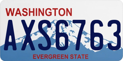 WA license plate AXS6763