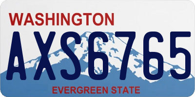 WA license plate AXS6765