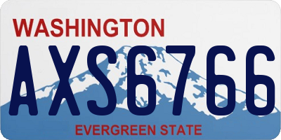 WA license plate AXS6766
