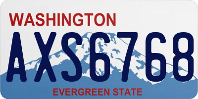WA license plate AXS6768