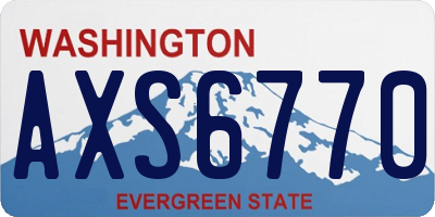 WA license plate AXS6770