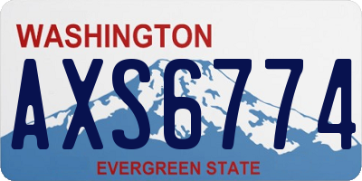 WA license plate AXS6774