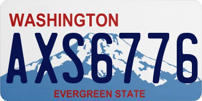 WA license plate AXS6776
