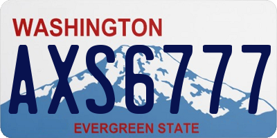 WA license plate AXS6777