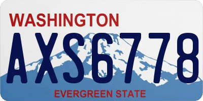 WA license plate AXS6778