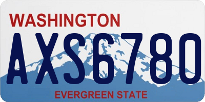 WA license plate AXS6780