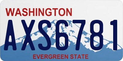 WA license plate AXS6781