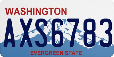 WA license plate AXS6783