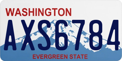 WA license plate AXS6784