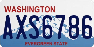 WA license plate AXS6786