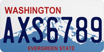 WA license plate AXS6789