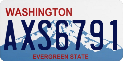 WA license plate AXS6791