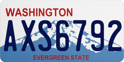 WA license plate AXS6792