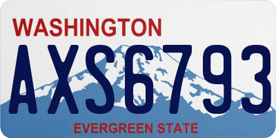 WA license plate AXS6793
