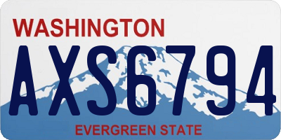 WA license plate AXS6794