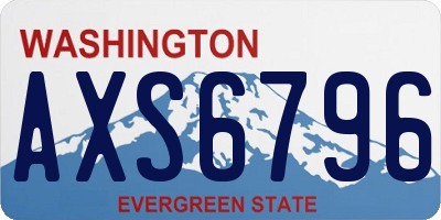WA license plate AXS6796