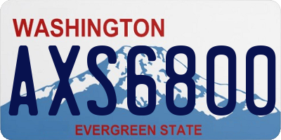 WA license plate AXS6800