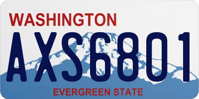 WA license plate AXS6801