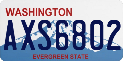 WA license plate AXS6802