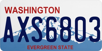 WA license plate AXS6803
