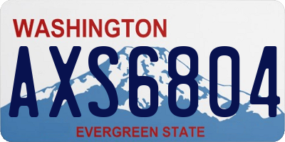 WA license plate AXS6804