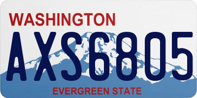 WA license plate AXS6805