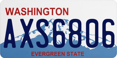 WA license plate AXS6806