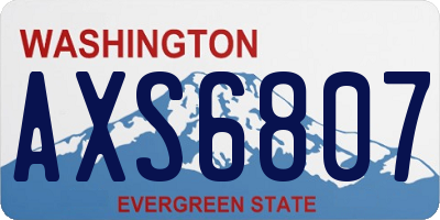 WA license plate AXS6807