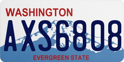 WA license plate AXS6808